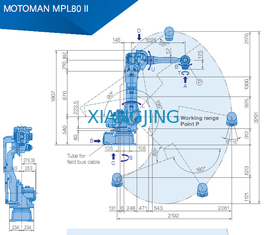 ذراع الروبوت الصناعي YASKAWA MPL80 II لاختيار ووضع روبوتات الذراع 80 كجم الحمولة الصافية 2061mm