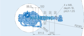 ذراع الروبوت الصناعي YASKAWA MPL80 II لاختيار ووضع روبوتات الذراع 80 كجم الحمولة الصافية 2061mm