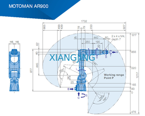 AR900 المستخدمة Yaskawa Robot لحام القوس 7 كجم الحمولة 927mm روبوت لحام الذراع